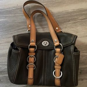 Coach Brown Pebble Leather Chelsea Satchel Handbag